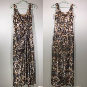 Sue Wong black sequins gown - new!